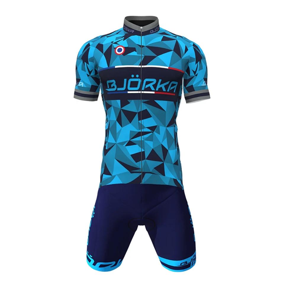 

2026 Bjorka Summer Cycling Sets Men s Short Sleeve Jerseys and Gel Pad Bib Shorts for Long Time Riding Clothing Ciclismo Maillot XS