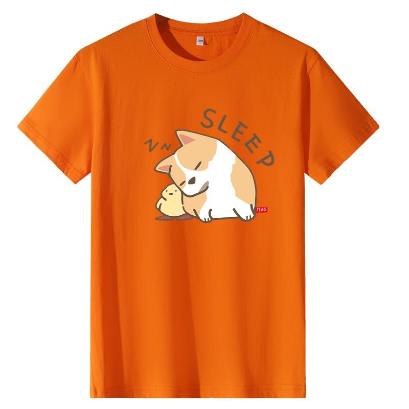 Summer Cartoon Printing Short-sleeved T-shirt Men And Women Couples Loose Loose Shirt Tops Aesthetic Clothing Summer Tops