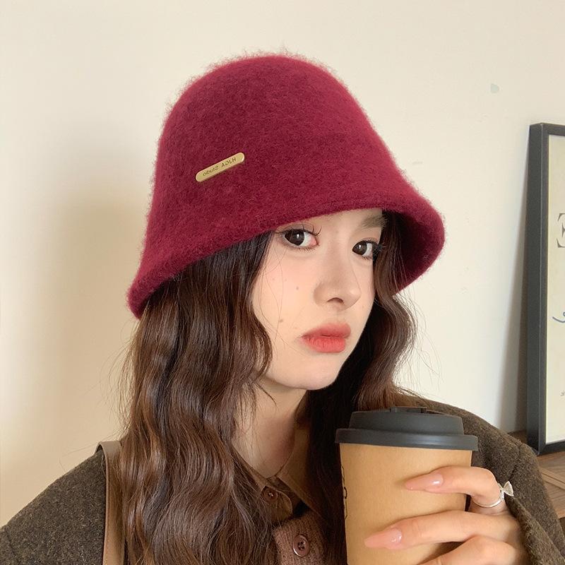 Women Winter Reversible Bucket Hat Warm Vintage Fisherman Cap Japanese Cute Girls Casual Outdoor Sports Fisherman Cap
