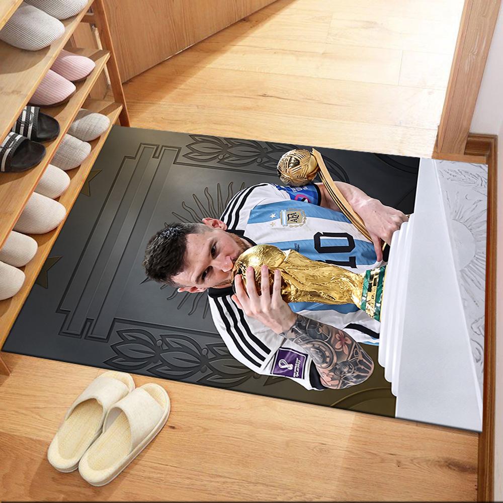 Messi 400 Area Rug Design for Playrooms Bedrooms Foyer Entryway Anti-slip Rug Anime Office Decor Spiritual Gift