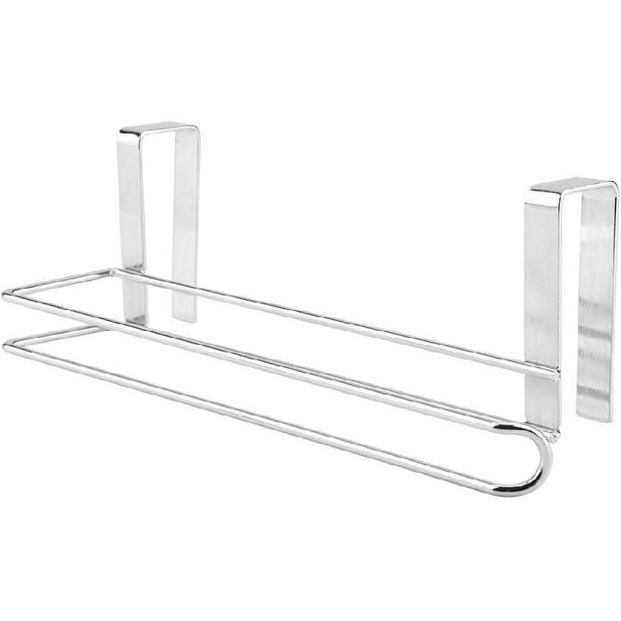 Sturdy and Durable Stainless Steel Kitchen Over Door Roll Paper Holder Paper Towel Rack Hanger