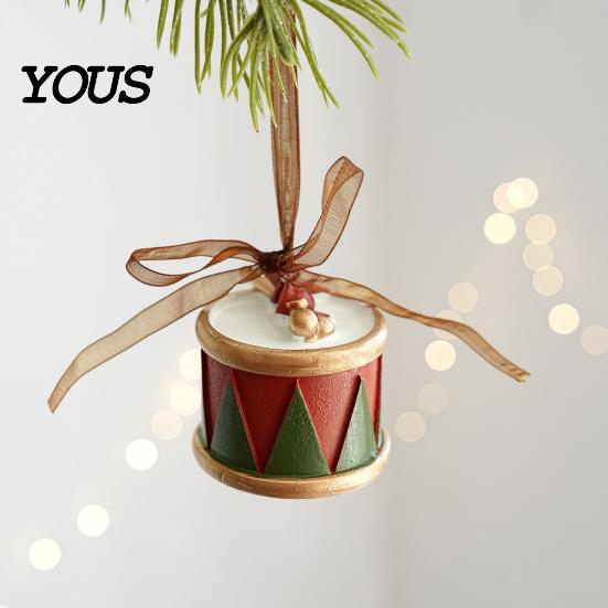 Seasonal Branch Decorations Christmas Resin Animal Ornament, Vintage Hanging Decor with Ribbon, Cute Bow Souvenirs Dog Santa Bear Patterns Xmas