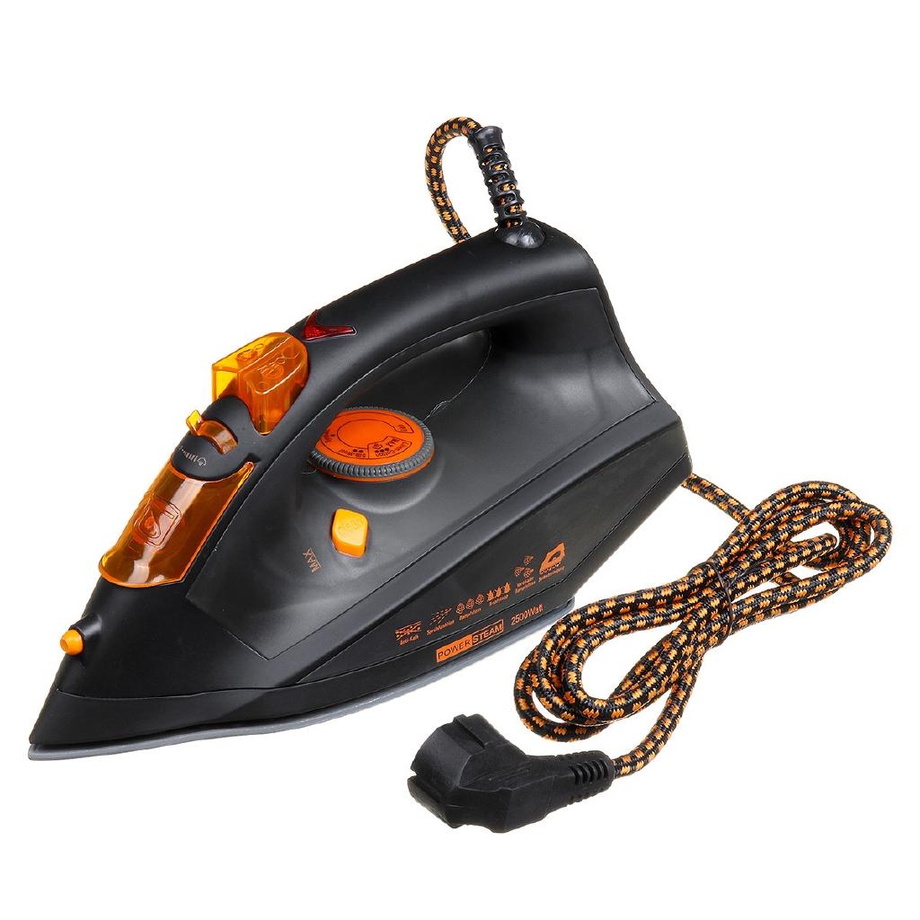 

Паровой утюг для одежды с 4 уровнями регулировки, вертикальный электрический утюг с функцией самоочистки, дорожный портативный отпариватель для глажки, 2500 Вт, черно-красный чёрный