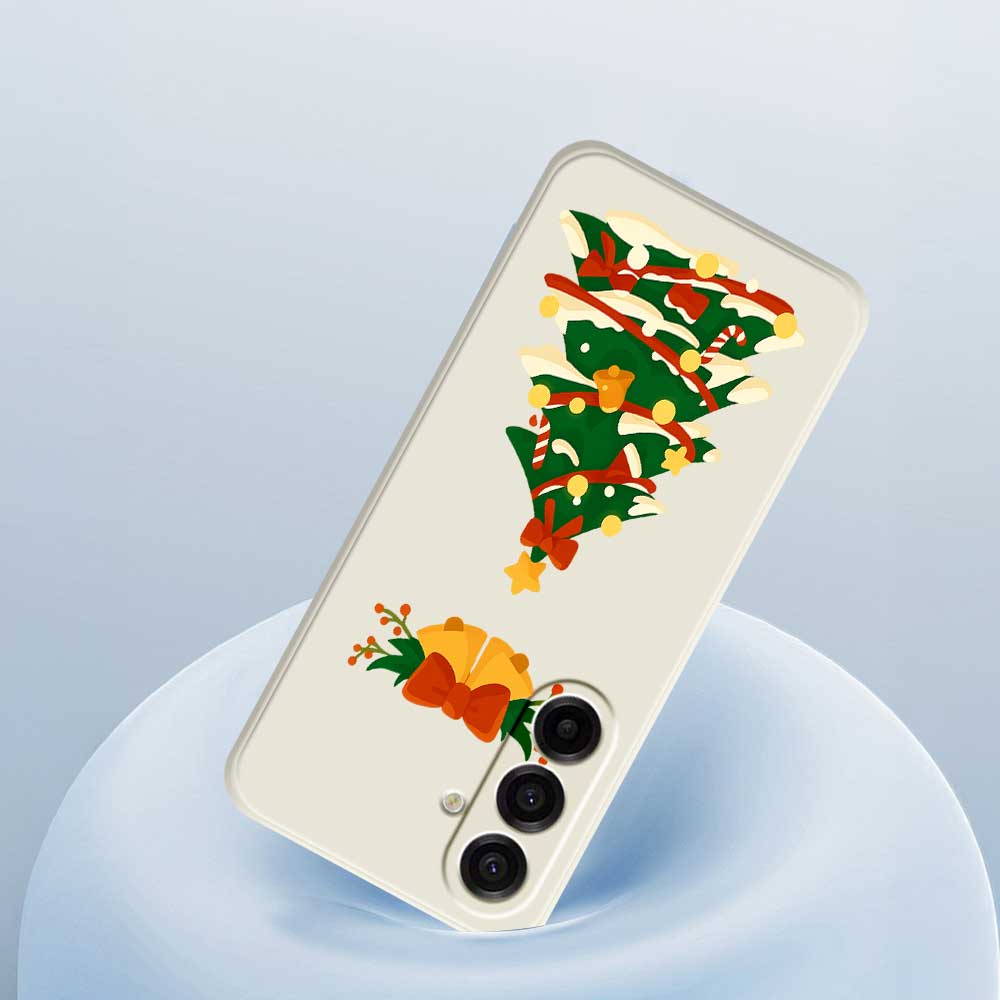 For Samsung Galaxy A17 5G Case Christmas Tree Bow Pattern Printing Straight Edge TPU Phone Back Cover