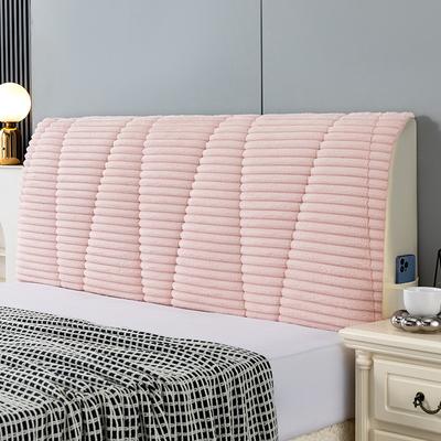 Housse de tête de lit matelassée épaisse d'hiver tout compris Housse de tête de lit en velours doux Housse de dossier de lit Protection anti-poussière pour le dos de lit