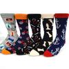 5 Pairs/Pack Men Funny Socks Casual Hip Hop Creative Cartoon Novelty Calcetines Hombre Street