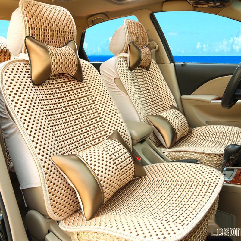 Universal Ice Silk Car Seat Cushion - Breathable, Full Wrap for All Seasons (Available for Single, Five, and Seven Seats)
