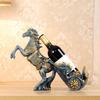 Vintage Horse Wine Bottle Holder Resin Horse Statue Sculpture Beer Bottle Display Stand Organizer Rack Home Kitchen Decoration