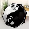 1 Stück Panda YinYang Auto Öffnen/Schließen, Ganzjahres-Tragbarer Faltregenschirm für Damen & Herren, Reisen, Alltag, Formelle Anlässe - Kompakter Luxus-Sonnenschirm, Aus