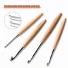 Premium Wooden Handled Crochet Hook Set - Solid Wood Round Hooks for Knitting and Crochet Projects.