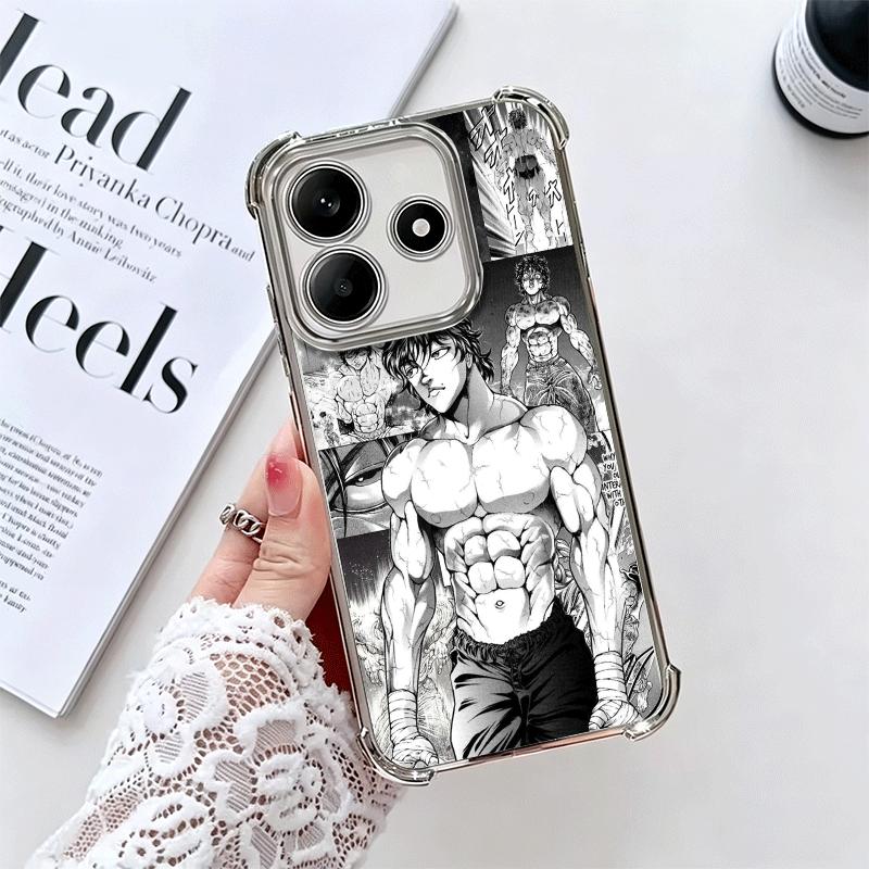 Baki the Grappler Anime Plating Phone Case For Xiaomi Redmi Note 14 15 Pro Plus 13 12 11 11S 11T 10 9S 9 5G Anti-Fall Airabag Co