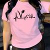 Plant Print Short Sleeve T-Shirt Crew Neck Casual Top for Summer & Spring Women's Clothing
