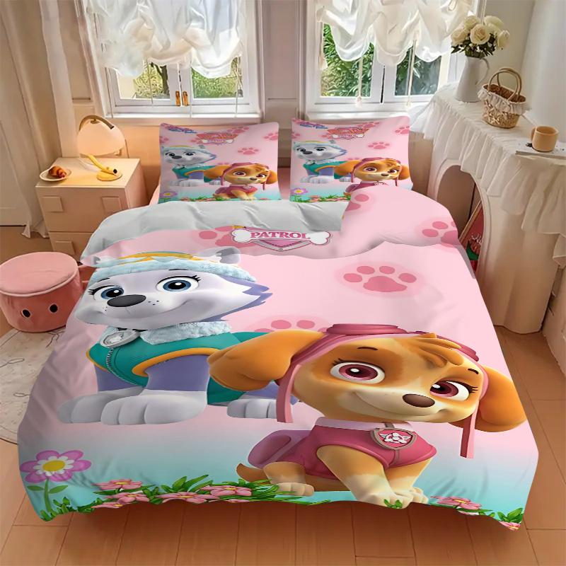 3Pcs Paw Patrol Adventure Bedding Set Quilt Cover Pillowcase Home Christmas Halloween Gift 1 Duvet Cover 2 Pillowcase S1422