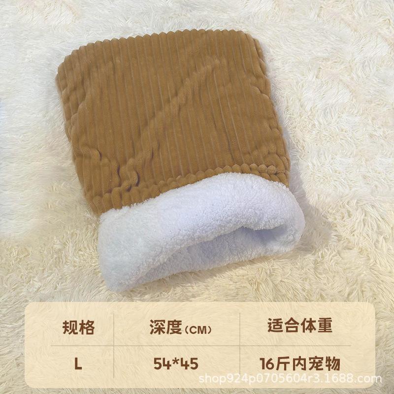 Cat Nest Semi-closed Sleeping Bag Large Autumn and Winter Warm Pet Nest Winter Kitten Sleeping Cat Pad Pet Products