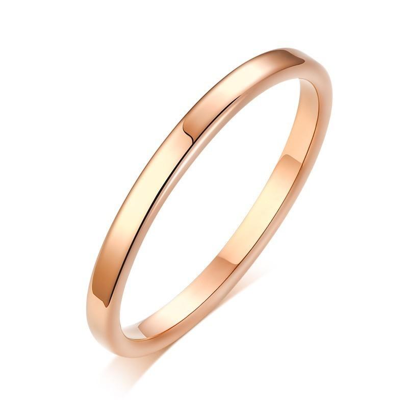 Vnox Basic 2MM Thin Wedding Rings for Women High Polished Stainless Steel Female Girl Finger Anel Alliance Anillo Femenino