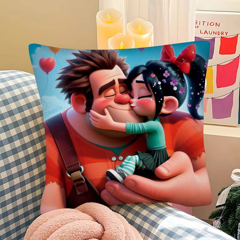 1Pc Cute A-Wreck-It Ralph-H Pillow Case Fashion Square Pillowcase Bedroom Sofa Room Ins Decoration Leisure