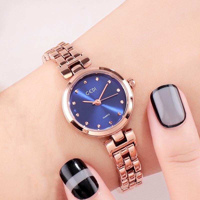 Diamond-Encrusted Rose Gold Steel Belt Women'S Watch Versatile Waterproof Women'S Watch Trendy Hand Watch