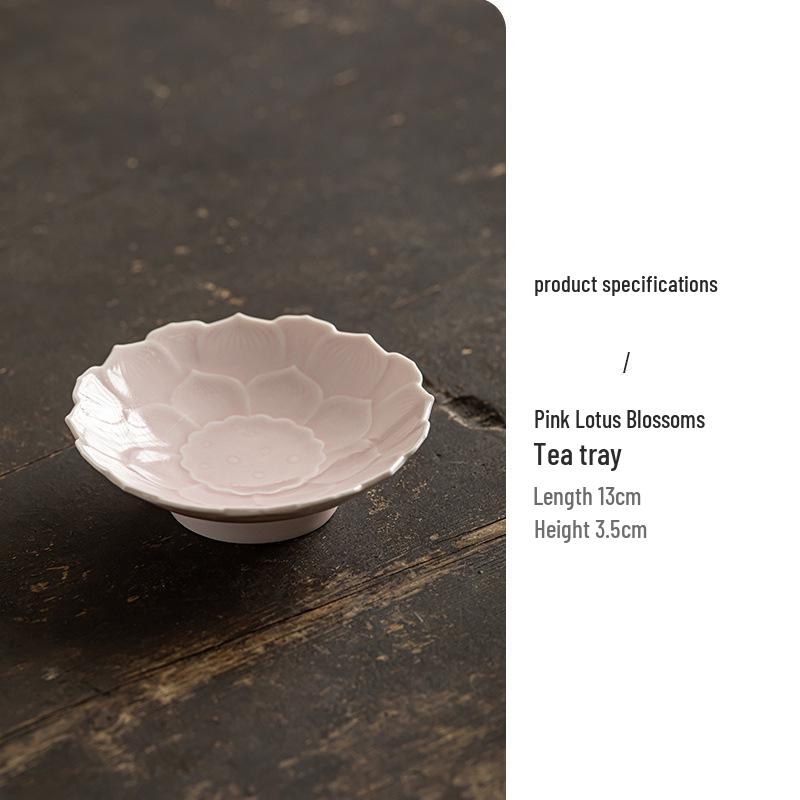 Ceramic High-Legged Tea & Pastry Plate - Exquisite Chinese Style for Engagements & Snacks