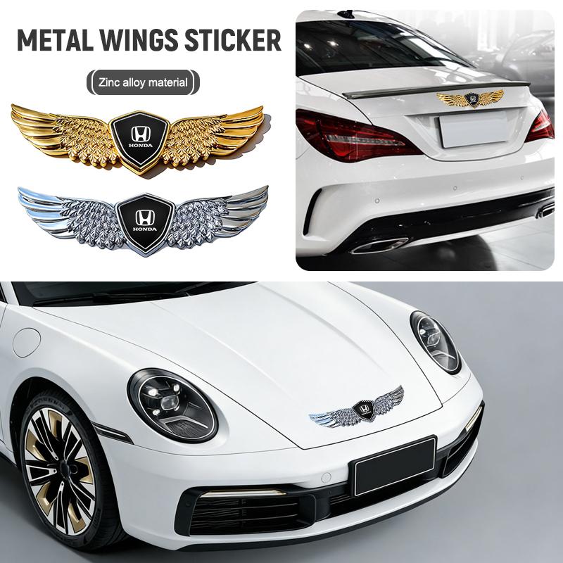 WKB5  For Honda Mugen Typer ACCORD Airwave Avancier Civic FK8 FIT GK5 3D Metal Wings Stying Car Trunk Fender Emblem Stickers