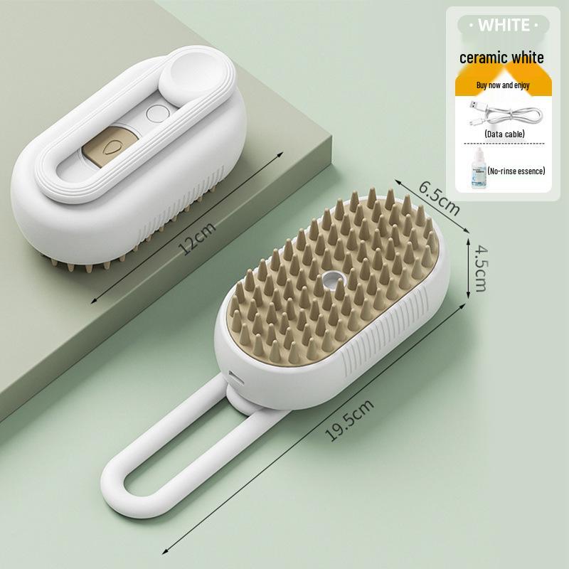 Electric One-Button Pet Spray Comb: Anti-Flyaway Steam Brush for Dogs & Cats