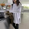 White T-shirt, Women's Clothing, Autumn and Winter Tops, Niche Bottoming Shirt, Long-sleeved Loose Stacking, with Sweater Inside