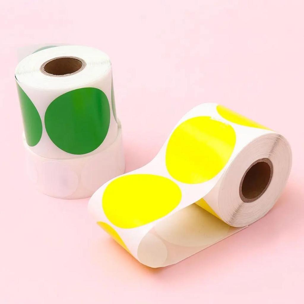 Etichetă autocolantă cu coduri de culoare de 2 inch, autocolante adezive cu puncte circulare, autocolante rotunde solide, verde/galben/roz
