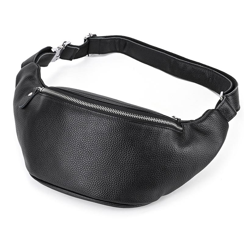 Real Leather Wait Bag Summer Outdoor Walking Bag Portable Waist Packs Crazy horse leather male fanny pack sling bag chest bag