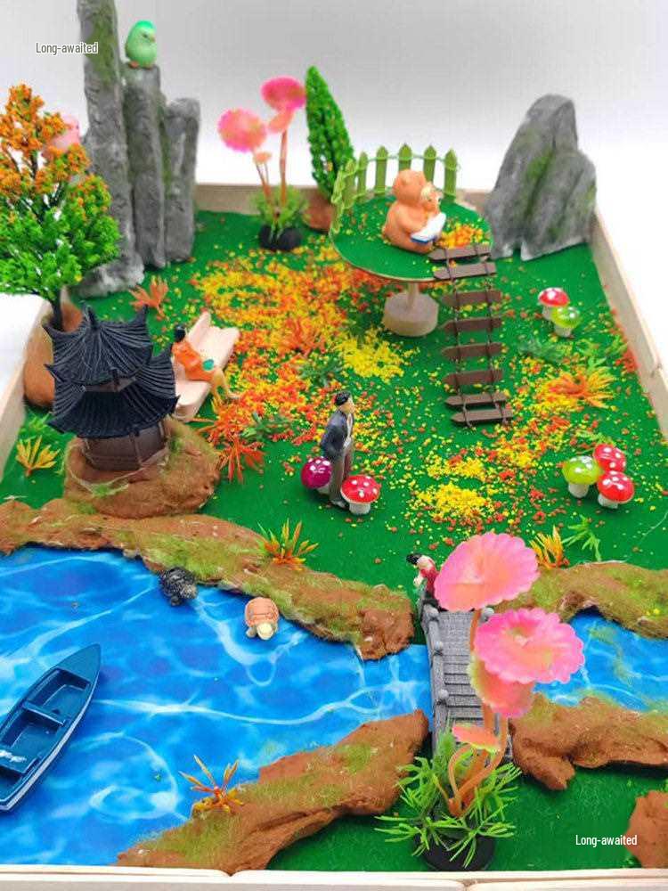DIY Model Landscape Kit: Green Plants & Scenery Ornaments for Children's Creative Crafting