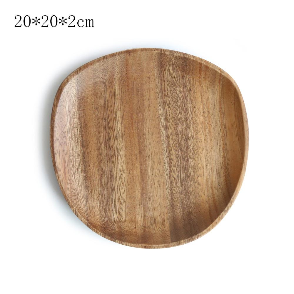 South American Walnut Melon Seeds Plate Japanese Solid Wood Snacks Fruit Dessert Tray Creative Acacia Wood Dessert Plate
