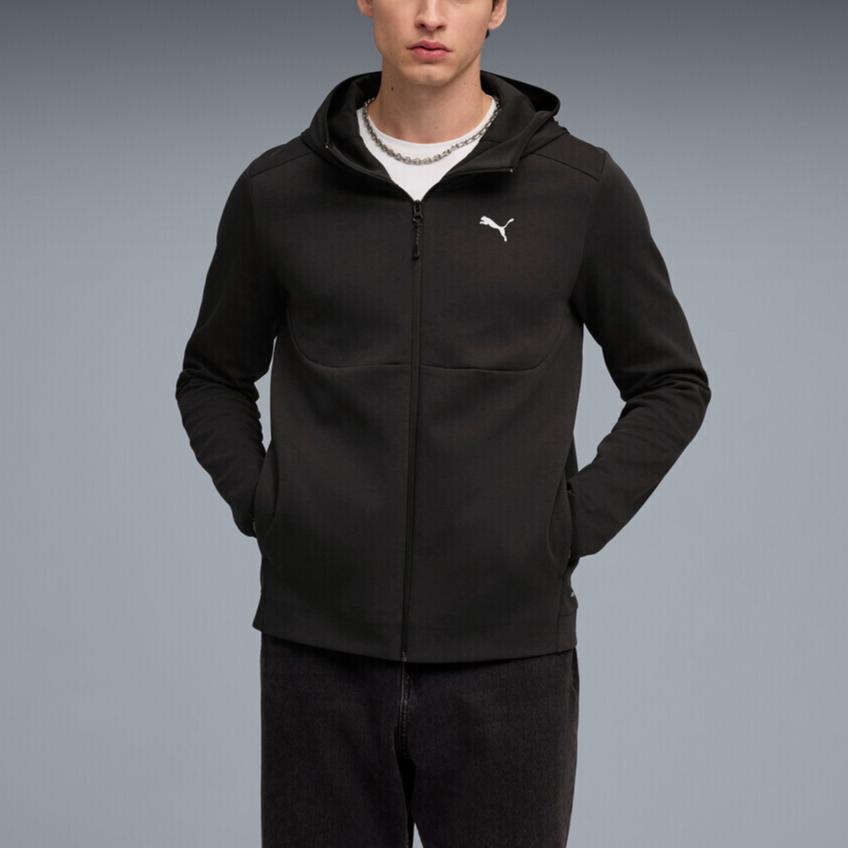 Puma Knitted Solid Color Hooded Sports Casual Long Sleeve Jacket Men jackets 694196-01