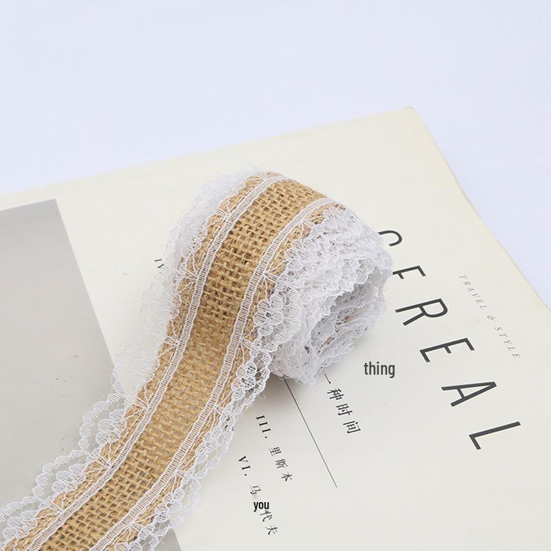 Colored Lace Burlap Roll for DIY Crafts, Handmade Packaging, and Vase Decoration.