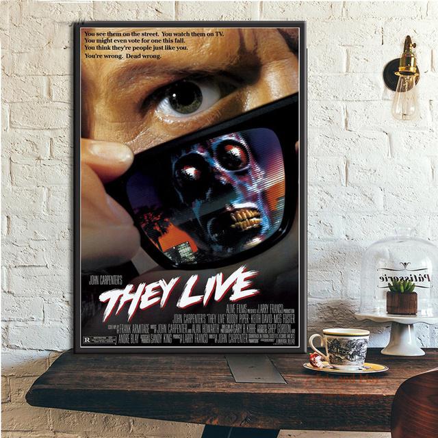 

Они живут фильм ужасов Джон Карпентер Плакат и печать Холст Картины Картина На стене Украшения для домашнего декора Plakat