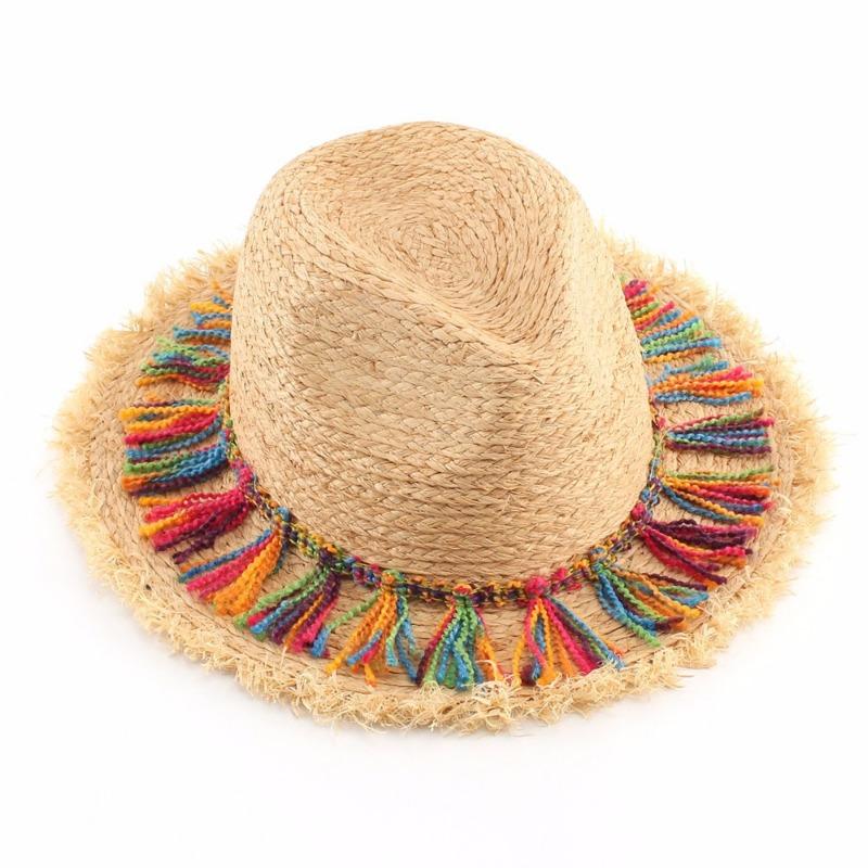 Female Beach Hats Women Color Tassel Summer Straw Outdoor Sun Hats for Women Hat Summer Hat