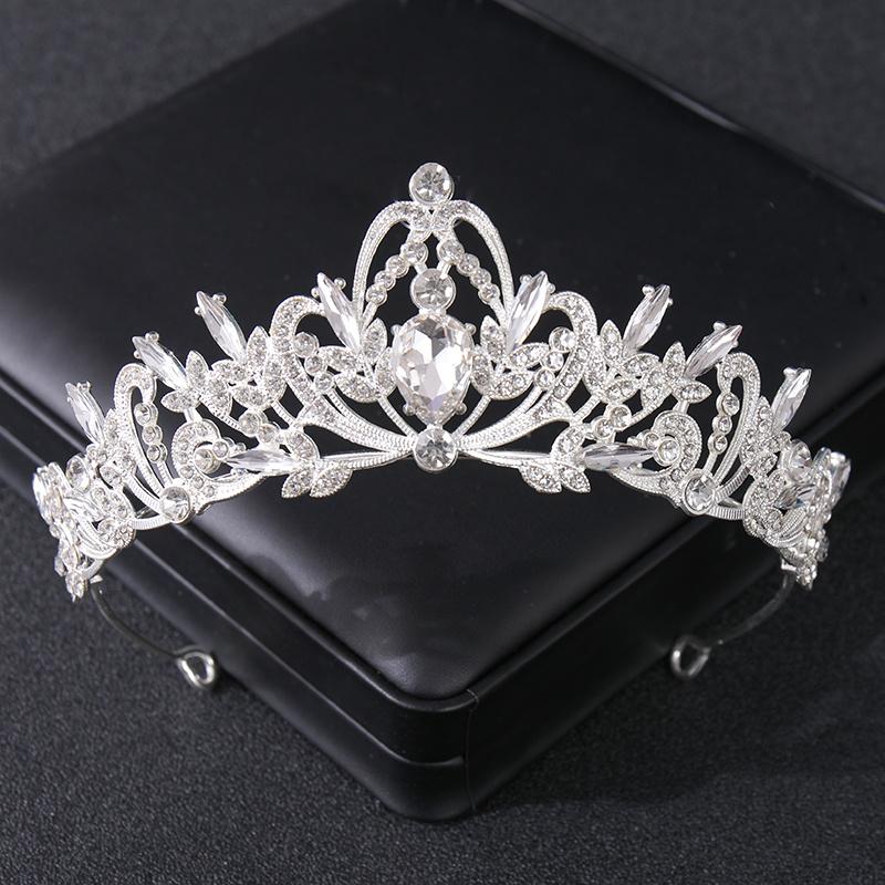 Baroque Crystal Tiaras and Crowns Vintage Rhinestone Princess Prom Crown Diadem for Bride Women Wedding Hair Accessories Jewelry