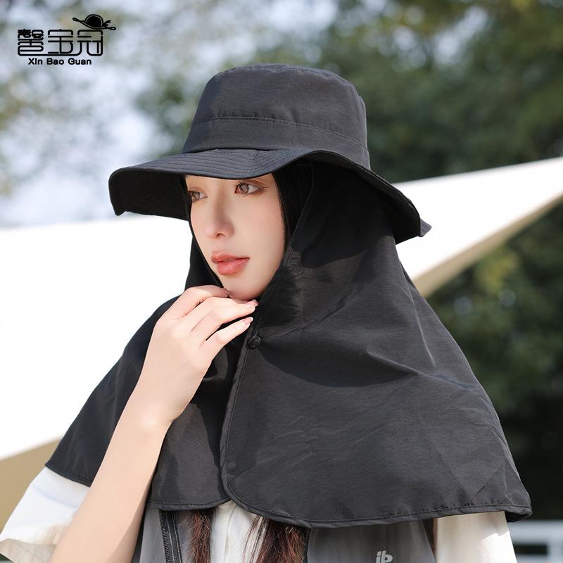 Waterproof quick-drying large shawl sunscreen sun hat children's fashion versatile casual sun hat hiking bucket hat