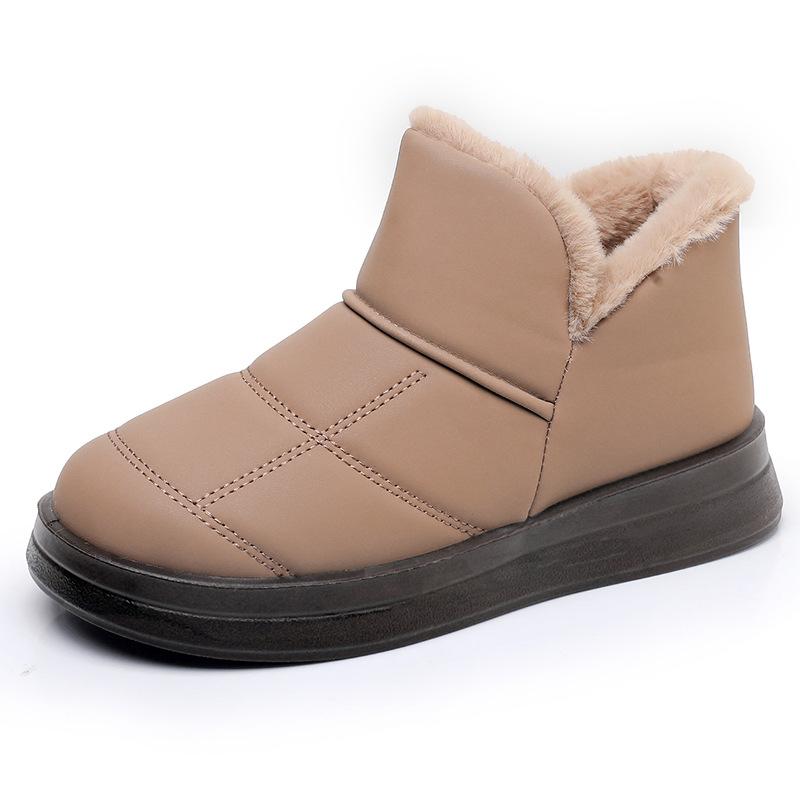 Women's Winter Chunky Platform Snow Boots Warm Lightweight Non-Slip Faux Fur Lining Ankle Booties Shoes Comfortable Fuzzy Walking Short Boot for Women