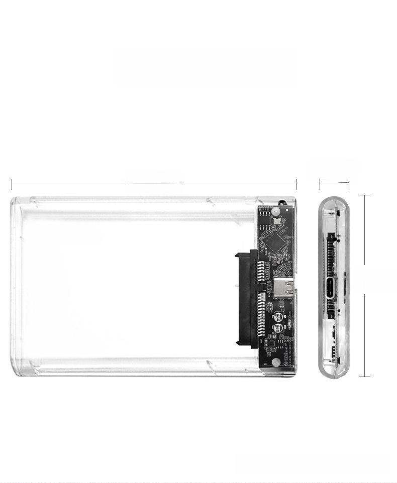 Transparent USB 3.1 Type-C SATA SSD External Enclosure