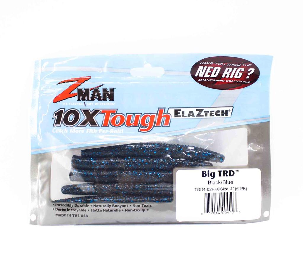 Zman Soft Lure Big TRD 4 Inch 6/Pack Black Blue Flake (4103)
