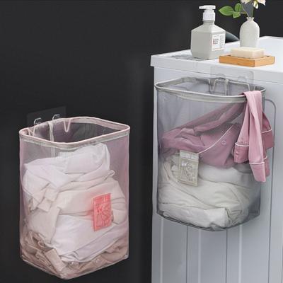 Breathable Wall Mounted Foldable Mesh Dirty Clothes Baskets Bathroom Storage Clothing Bucket Laundry Basket