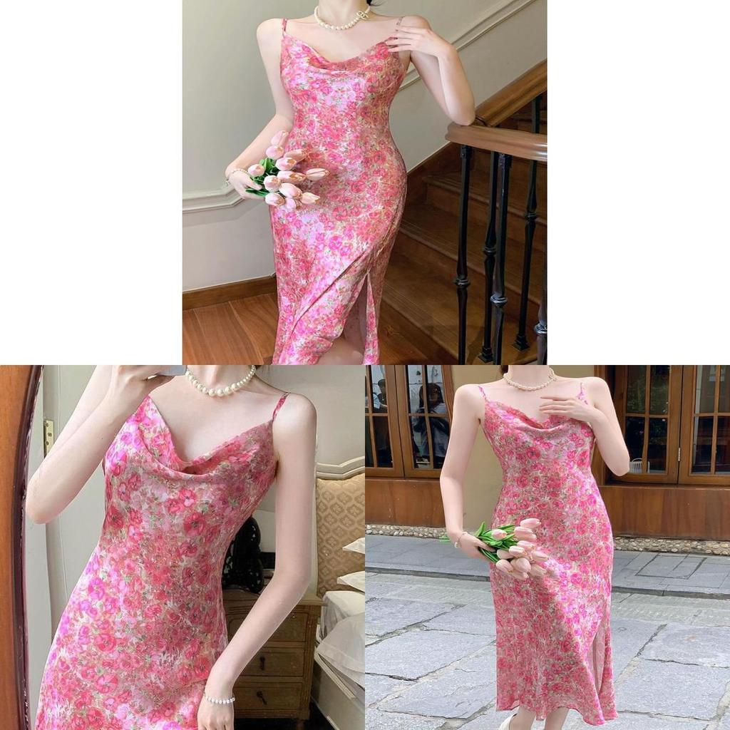 French Chic Floral Camisole Dress With Floral Pattern Design For Summer Fashion