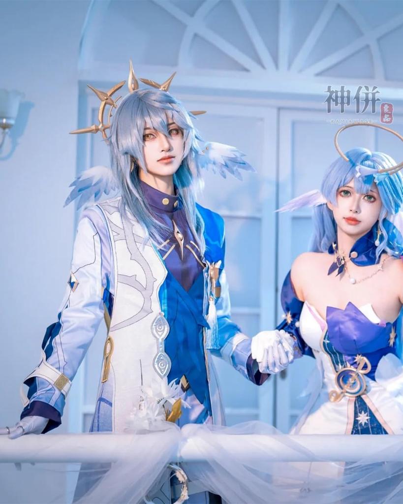 Sunday Cosplay Wig Head of the Oak Star Rail Cosplay Costume for School and Stage Performances Cosplay Wig Size [Excellent Quality] Included, Family,