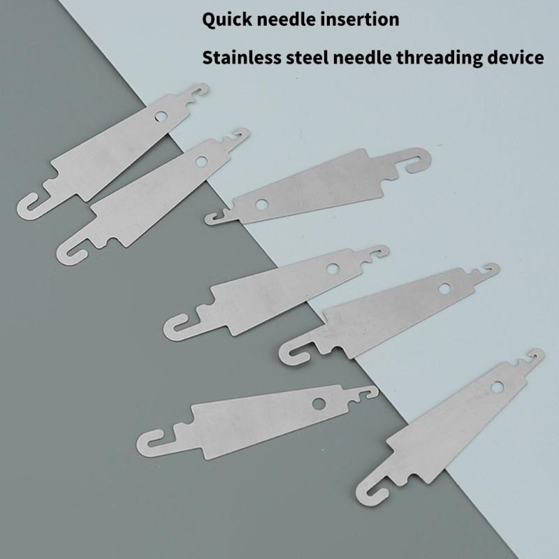 100 Pcs Needle Threader Stainless Steel Needle Threader Sewing Supplies Hand Sewing Needle Threader Tool for Craft