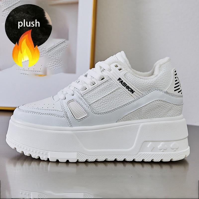 Fujin 9cm Microfibra Tend Outono Botas Mulheres Chunky Tênis Primavera Skate Tornozelo Feminino Sapatos de Cano Médio Plataforma Wedge Booties