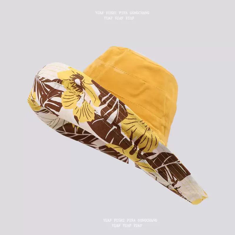 Double-Sided Peach Velvet Women's Sun Hat: Korean Style, Face-Covering, Large Brim, UV Protection