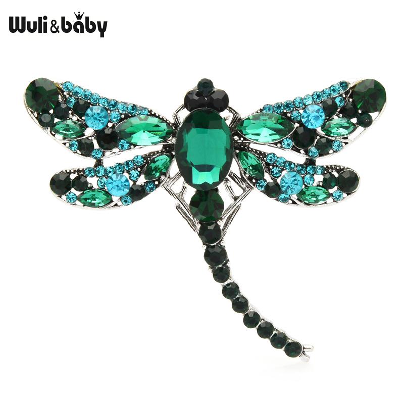 

Wuli&baby Smaller Size Crystal Dragonfly Brooches Women 6-color Classic Beauty Insects Party Office Brooch Pins Gifts evil eye зелёный