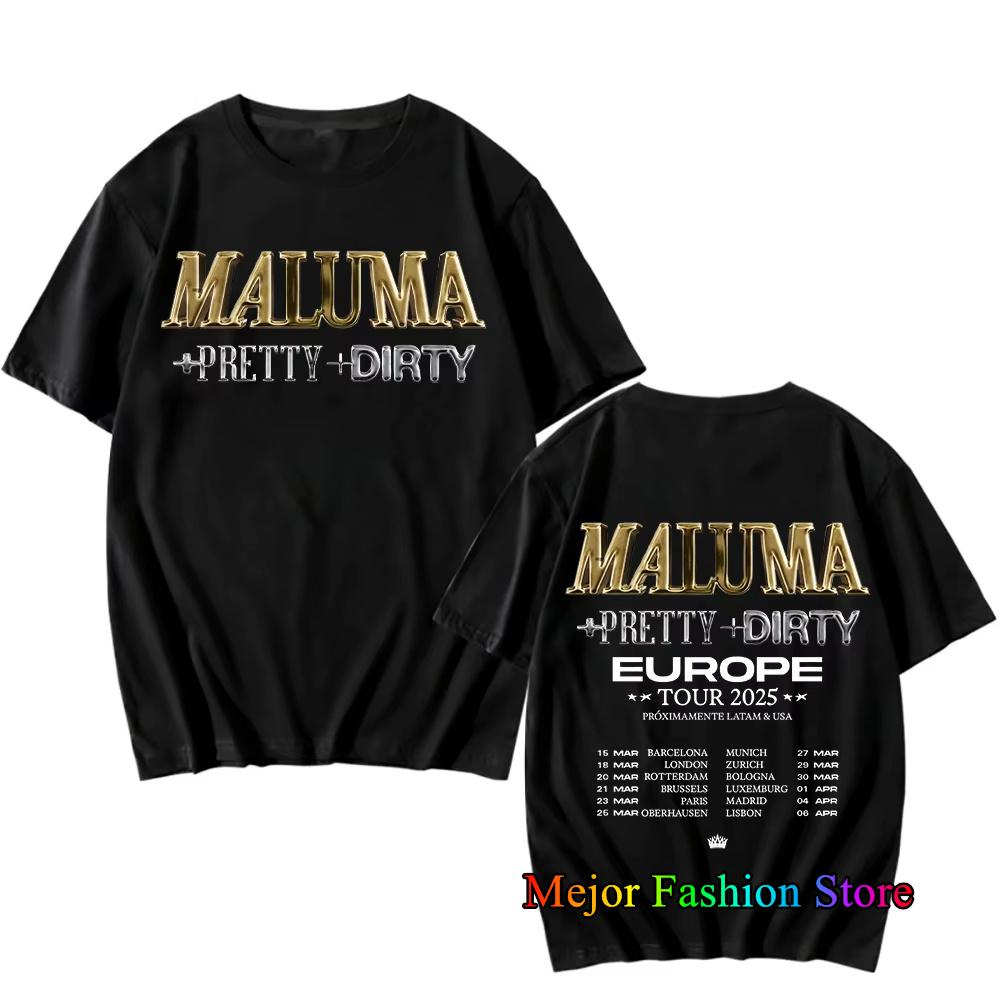 

Rapper Maluma Tshirts Maluma prettydirty Europet Tour 2025 Short Sleeve Tshirt Women Unisex Cotton Tees Y2k Retro Unisex Tops S
