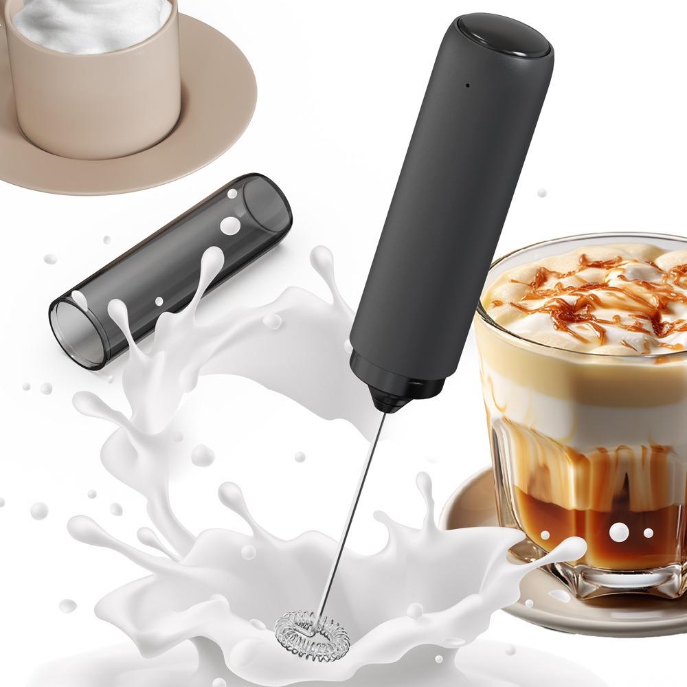 USB Charging Electric Milk Frother Stainless Steel Milk Frother Beater Coffee Mixer  Household Use
