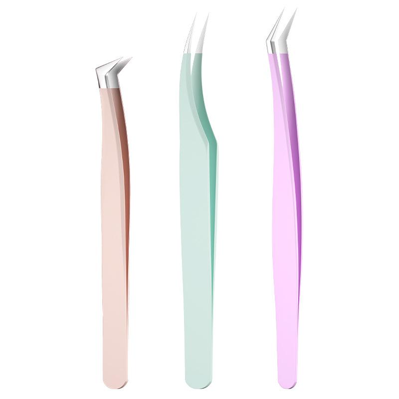 3pcs/set Eyelash Tweezers, Eyelash Curlers Clip, Grafting Curlers False Eyelashes Tweezer, Eyelash Beauty Tools