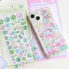 1 Sheet High Grade 3D Relief Sticker Flower Grass Musical Raised Sticker Adhesive Decorative Phone Case Accessories