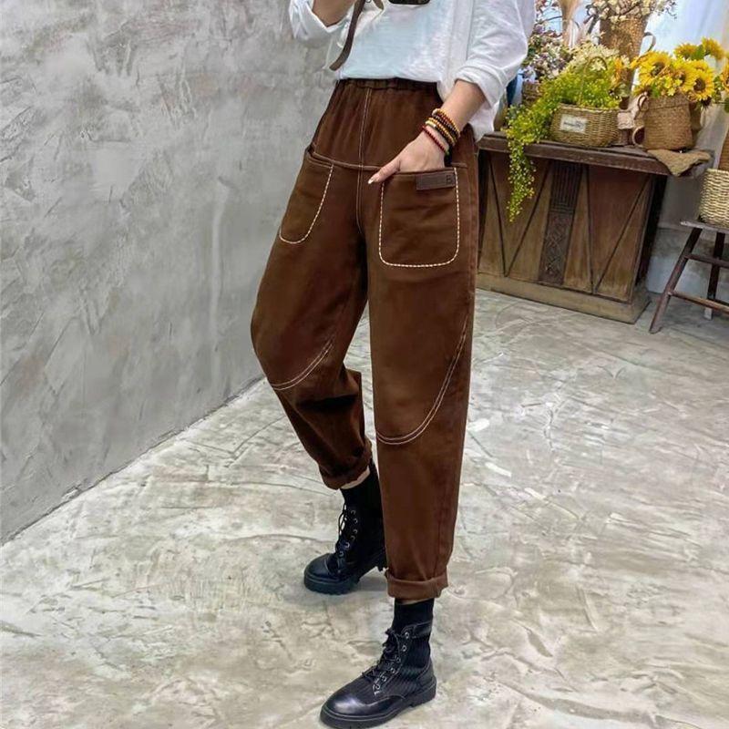 Harlan Jeans for Women Autumn Winter New Style Slim Elastic Work Pants Loose Large Size Fashionable and Versatile Casual Pants